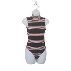 NWOT Aeropostale Cape Juby Striped Navy Sleeveless Bodysuit Size Small